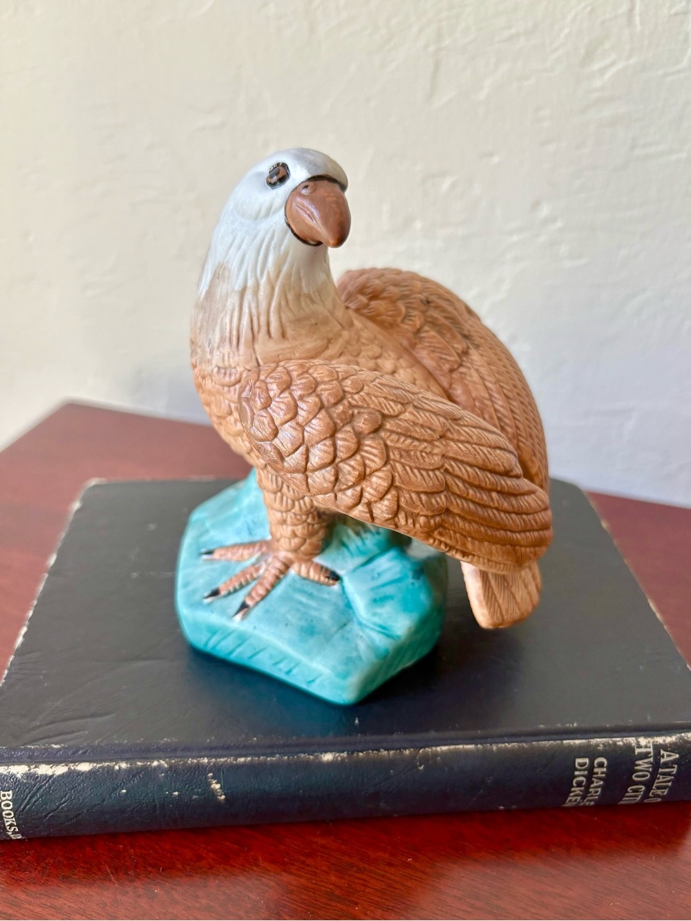 Vintage ceramic bald eagle figurine